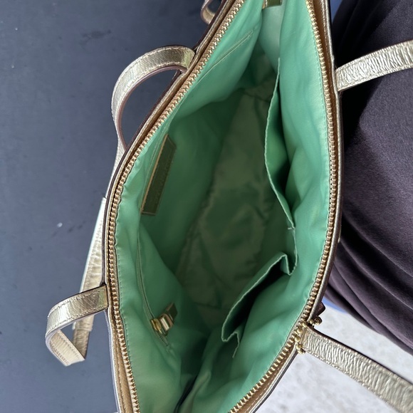 Coach Poppy Daisy Gold Applique Optic C Y2K Tote Shoulder Bag RARE - Picture 3 of 15